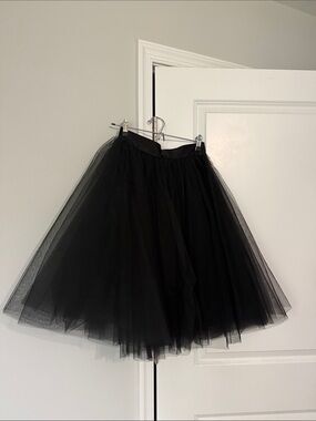 Space 46 Boutique Black Layered Tulle A-Line Skirt